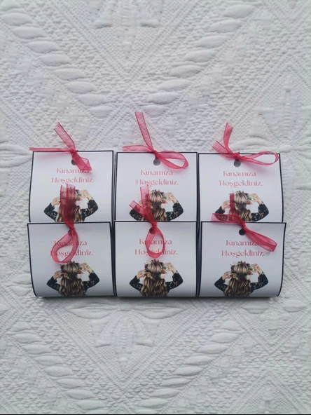 Özel Tasarım Hazır Paketlenmiş Kınamıza Hoşgeldiniz Yazılı Hediyelik Dağıtmalık Kına 50 Adet - Resim 2