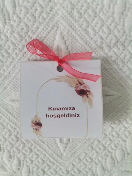 Özel Tasarım Hazır Paketlenmiş Kınamıza Hoşgeldiniz Yazılı Hediyelik Dağıtmalık Kına 100 Adet - Resim 4