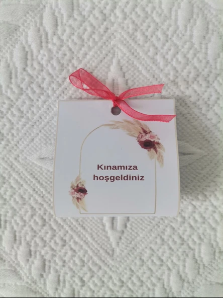 Özel Tasarım Hazır Paketlenmiş Kınamıza Hoşgeldiniz Yazılı Hediyelik Dağıtmalık Kına 50 Adet - Resim 7