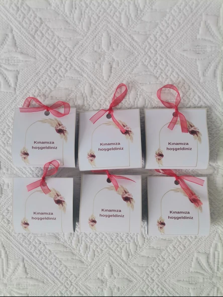 Özel Tasarım Hazır Paketlenmiş Kınamıza Hoşgeldiniz Yazılı Hediyelik Dağıtmalık Kına 50 Adet - Resim 2