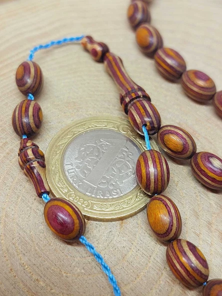 Kafur Ağacı Badem Kesim 33lük Tesbih 6.5*9mm (55830) - Resim 3