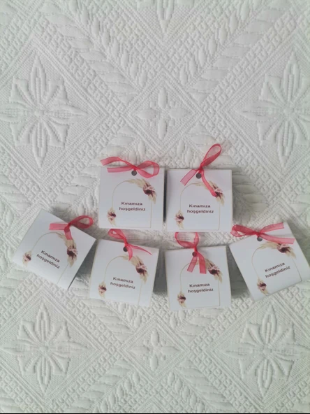 Özel Tasarım Hazır Paketlenmiş Kınamıza Hoşgeldiniz Yazılı Hediyelik Dağıtmalık Kına 100 Adet - Resim 6