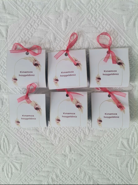 Özel Tasarım Hazır Paketlenmiş Kınamıza Hoşgeldiniz Yazılı Hediyelik Dağıtmalık Kına 50 Adet - Resim 4