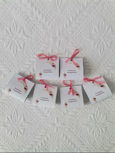 Özel Tasarım Hazır Paketlenmiş Kınamıza Hoşgeldiniz Yazılı Hediyelik Dağıtmalık Kına 100 Adet ürün görseli