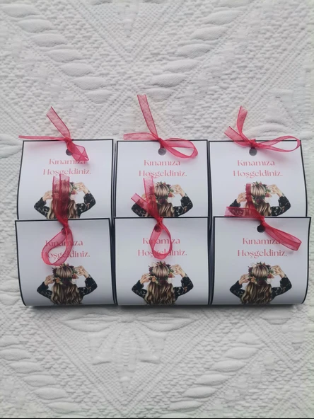 Özel Tasarım Hazır Paketlenmiş Kınamıza Hoşgeldiniz Yazılı Hediyelik Dağıtmalık Kına 75 Adet - Resim 4