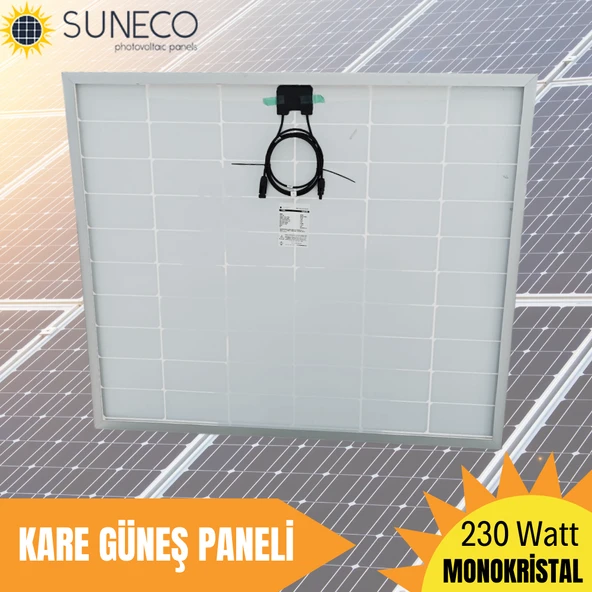Suneco 230W Watt Half-Cut Monokristal Solar Kare Güneş Paneli A Sınıf Karavan 205 W - 2