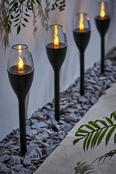 Güneş Enerjili Bahçe Aydınlatması – Alev Efekti Solar Lamba, Yürüyüş Yolu ve Dekoratif Dış Mekan Işığı - 3