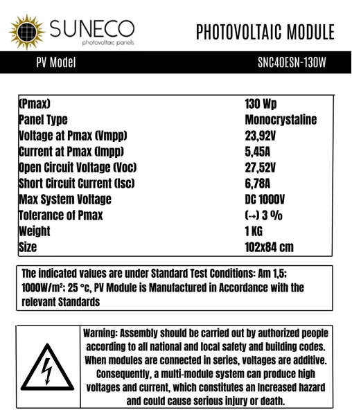 Suneco 130 Watt Yarı Esnek Güneş Paneli Half Cut Monokristal Solar Güneş Paneli Karavan Tekne - 2