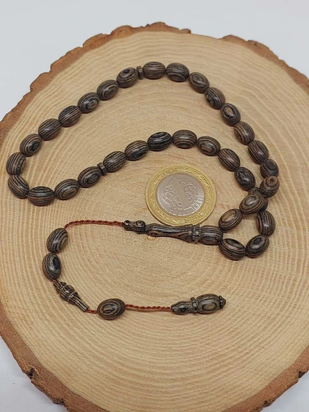 Kafur Ağacı Badem Kesim 33lük Tesbih 6.5*9mm (55832) - Resim 6