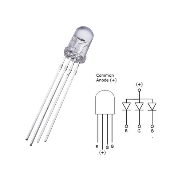 5Mm Rgb Led Ortak Anot 4 Pin Multicolor Diyot Işık Lamba Light