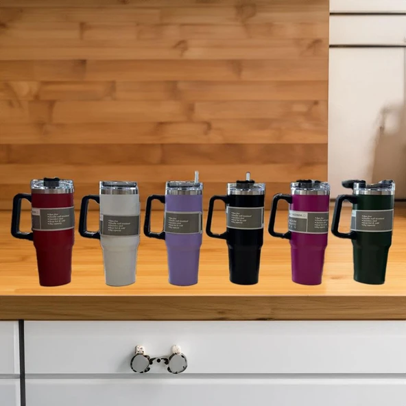 Cooker YK1462 Pipetli 900 ml Çelik Bardak Termos Lila - 2