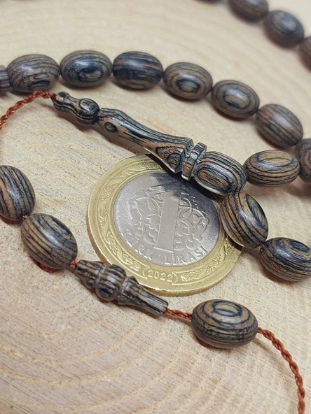 Kafur Ağacı Badem Kesim 33lük Tesbih 6.5*9mm (55832) - Resim 3