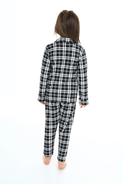 Kız Çocuk Ekose Pijama Takımı 3-16 Yaş 12156 - 5