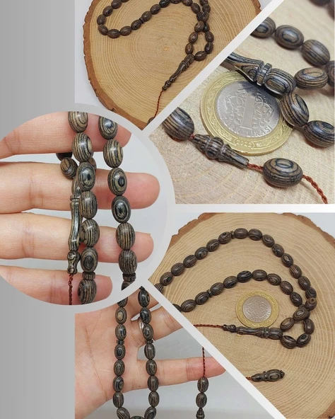 Kafur Ağacı Badem Kesim 33lük Tesbih 6.5*9mm (55832) ürün görseli