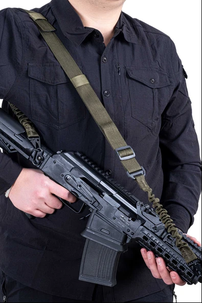 Tüfek Askı Kayışı - Savage - Çift Nokta Yaylı - Tactical - Haki - 6