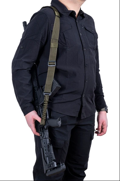 Tüfek Askı Kayışı - Savage - Çift Nokta Yaylı - Tactical - Haki - 4