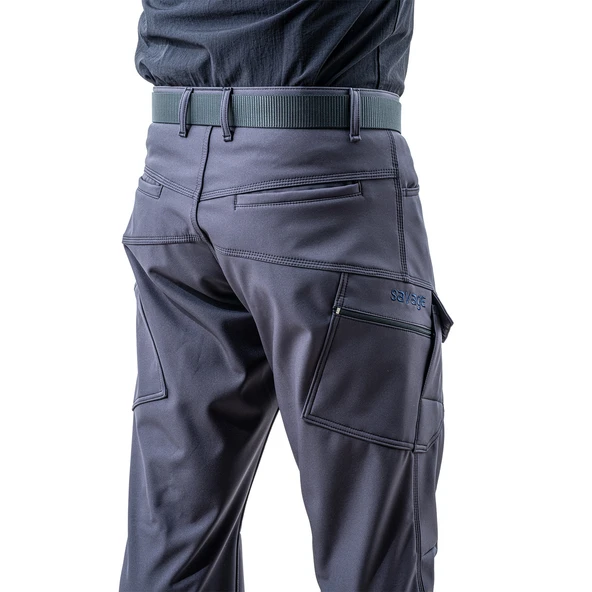 İçi Polarlı Softshell Pantolon - Su Rüzgar Geçirmez - Savage - Antrasit - Tactical Pantolon - 6