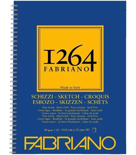 Fabriano Spiralli Eskiz Defteri 90 g A5 60 Yaprak