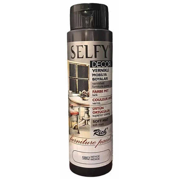 Rich Selfy Decor Vernikli Mobilya Boyası 500 cc Wenge ürün görseli 1