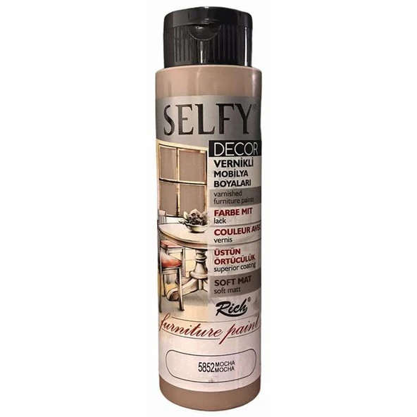 Rich Selfy Decor Vernikli Mobilya Boyası 500 cc Mocha ürün görseli 1