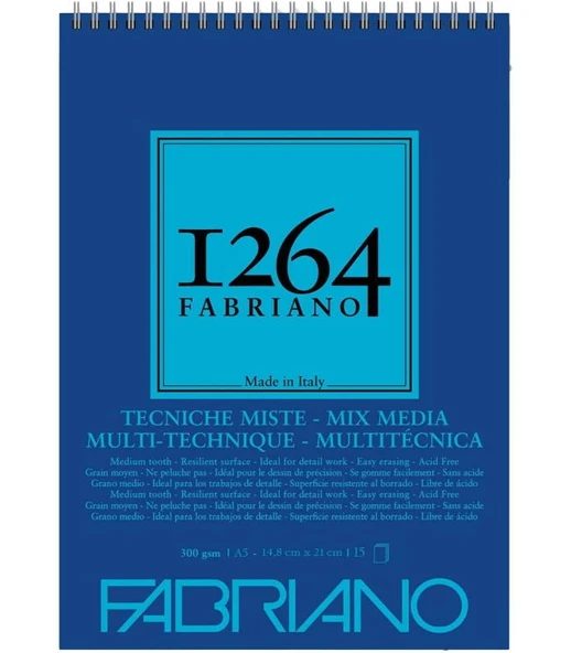 Fabriano 1264 Mix Media Defter A5 300 g 15 Yaprak ürün görseli 1
