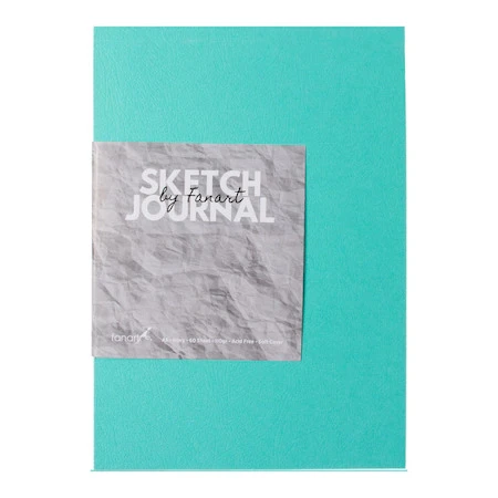 Fanart Sketch Journal A5 Ivory Kağıt Turkuaz Kapak 110gr 60yp - Resim 2