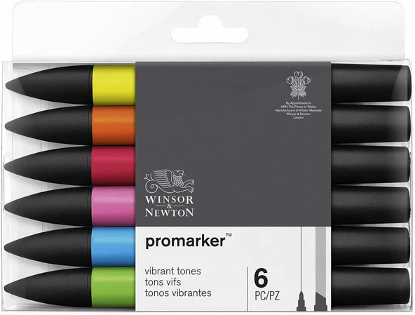 Wınsor Newton Promarker Güçlü Tonlar Seti (6 renk ) ürün görseli 1