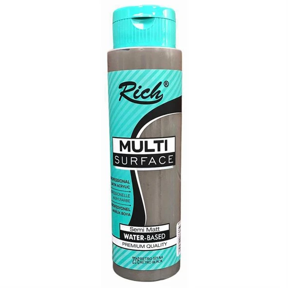 Rich Multi Surface Akrilik Boya 500 ml 2316 Retro Siyah ürün görseli 1