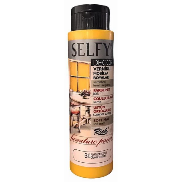 Rich Selfy Decor Vernikli Mobilya Boyası 500 cc Portakal Çiçeği ürün görseli 1