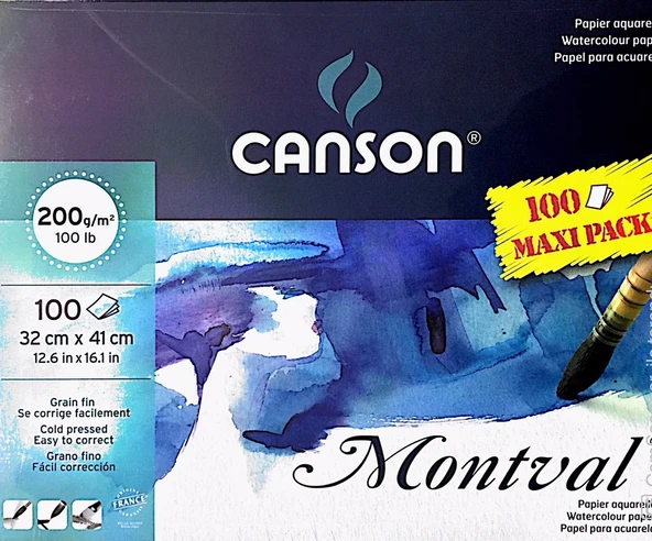 Canson Montval Sulu Boya Blok 32x41 cm 200 g 100 Yaprak