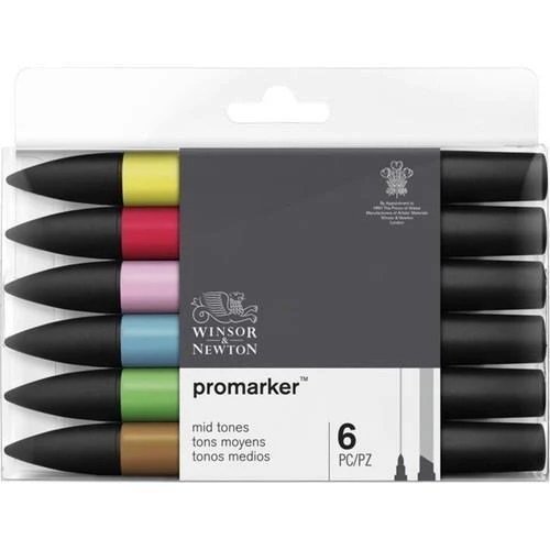 Wınsor Newton Promarker Ara Tonlar Seti (6 renk ) ürün görseli 1
