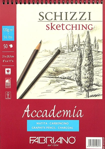 Fabriano Accademia Schizzi Çizim Blok A4 120 g 50 Yaprak