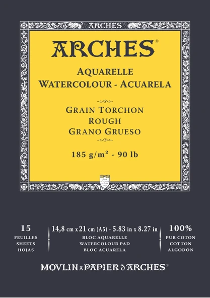 Arches Suluboya Defteri Rough Natural White 185 gr A5 15 Sayfa ürün görseli