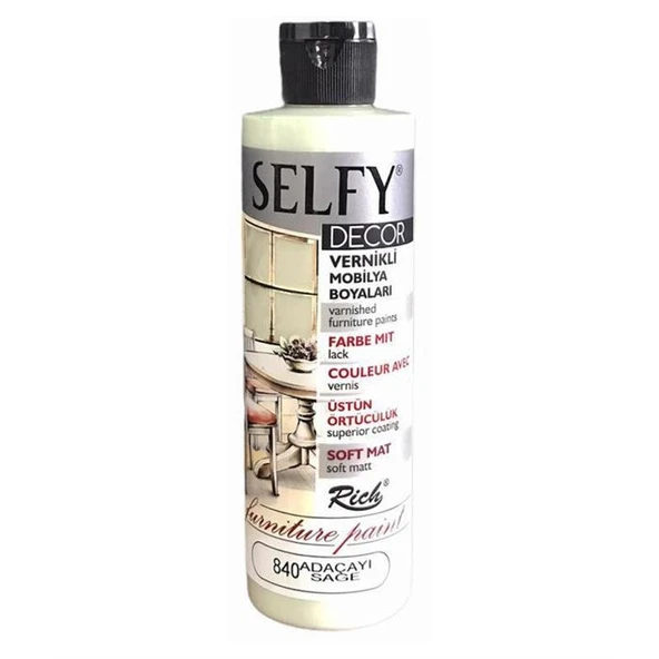 Rich Selfy Decor Vernikli Mobilya Boyası 240 cc Adaçayı ürün görseli 1