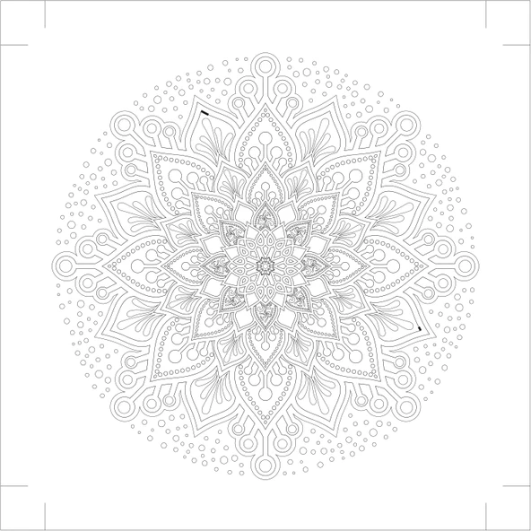 Art Tuval Mandaka Desen 2 Tuval 40x40 cm - Resim 2