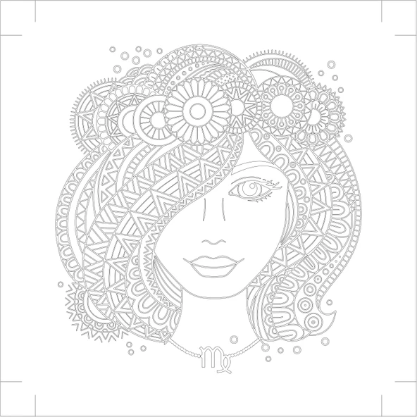 Art Tuval Mandala Kız Tuval 40x40 cm ürün görseli