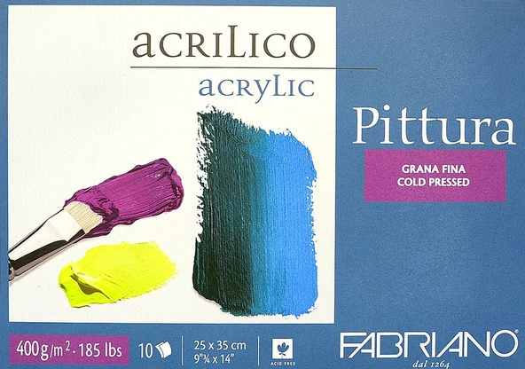 Fabriano Pittura Akrilik Blok 25x35 cm 400 g 10 Yaprak ürün görseli 1