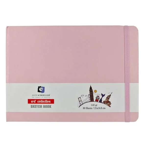 Alex Schoeller Art Collection Sketch Book Eskiz Defteri Pembe 140 g 21x14,8 cm 80 Yaprak9550