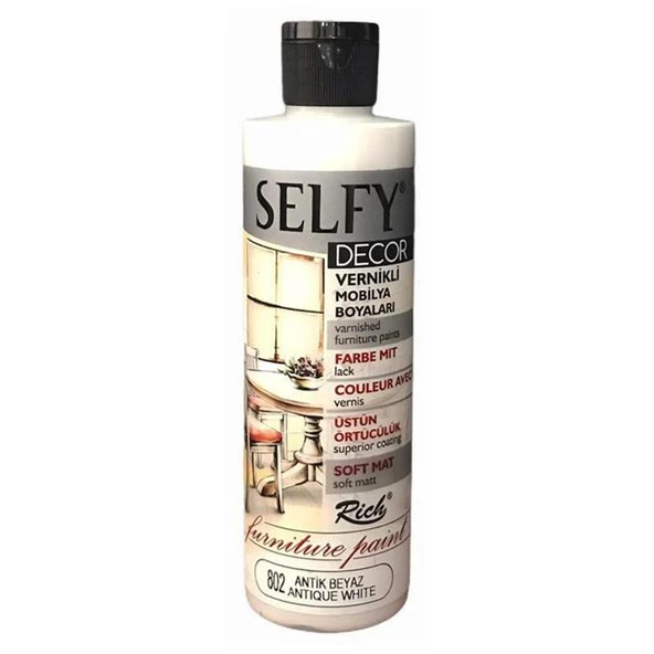 Rich Selfy Decor Vernikli Mobilya Boyası 240 cc Antik Beyaz ürün görseli 1