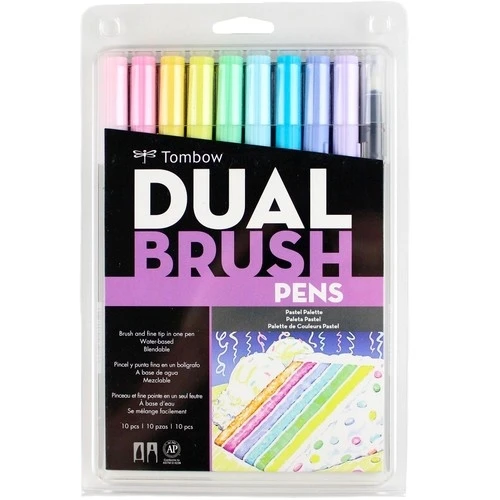 Tombow AB-T Grafik Fırça Uçlu  Kalem Seti ( Pastel Renkler ) 10 Renk - 1
