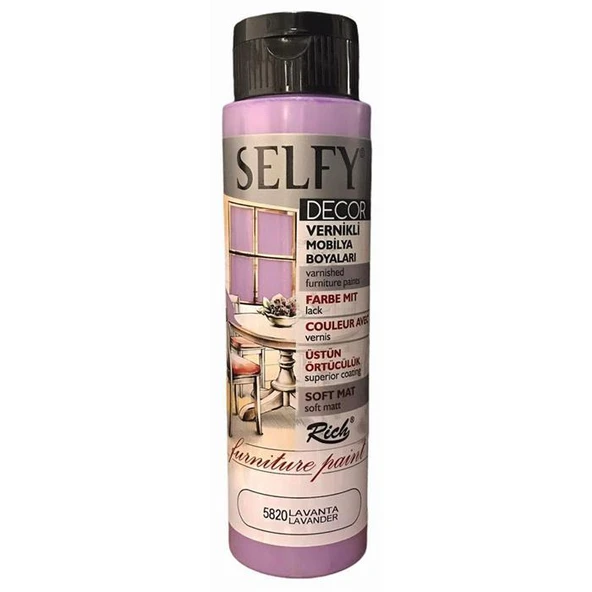 Rich Selfy Decor Vernikli Mobilya Boyası 500 cc Lavanta ürün görseli 1