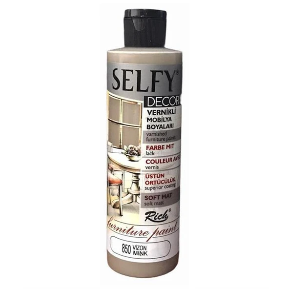 Rich Selfy Decor Vernikli Mobilya Boyası 240 cc Vizon ürün görseli 1