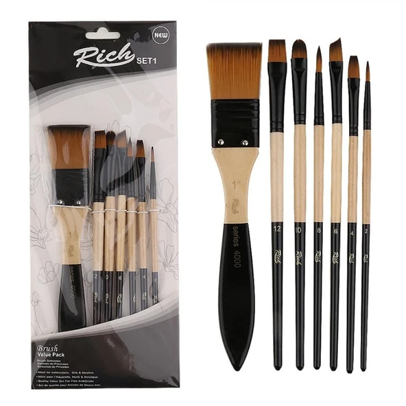 Rich Profesyonel Karma Fırça Seti 7'li - Set 1 ürün görseli 1
