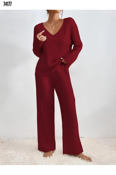 ESM Noche - Fitilli Kaşkorse  Kadın Pijama Takımı - Alt Üst Pijama Takımı Siyah - 4