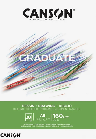 Canson Graduate Çizim Sketch Defter A5 160 g 30 Yaprak ürün görseli 1