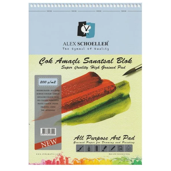 Alex Schoeller Çok Amaçlı Sanatsal Blok A5 200 gr 20 yp ürün görseli