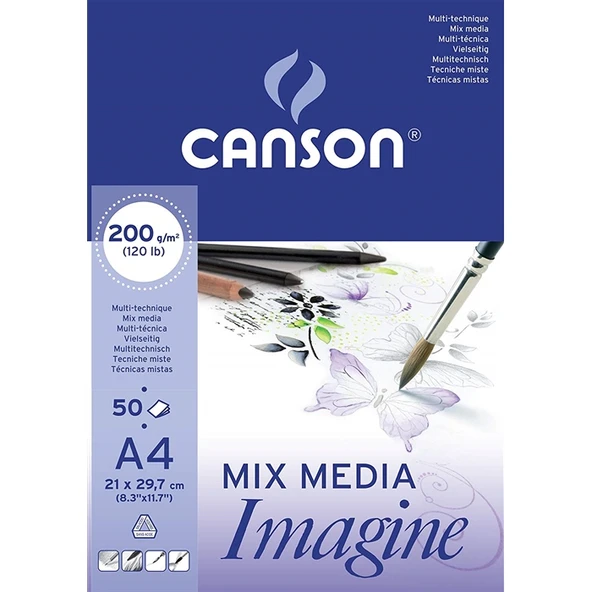 Canson Mix Media Imagine Resim Defteri A4 200 g 50 Yaprak ürün görseli 1