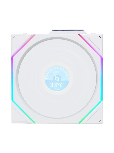 Lian Li UNI FAN REVERSE TL WIRELESS LCD 1x120mm Beyaz Kasa Fanı