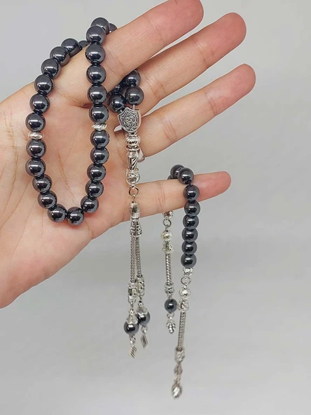 Hematit Taşı 33lük Ve Zaza (Sallamalık) Tesbih Seti 8mm (55862) - Resim 2