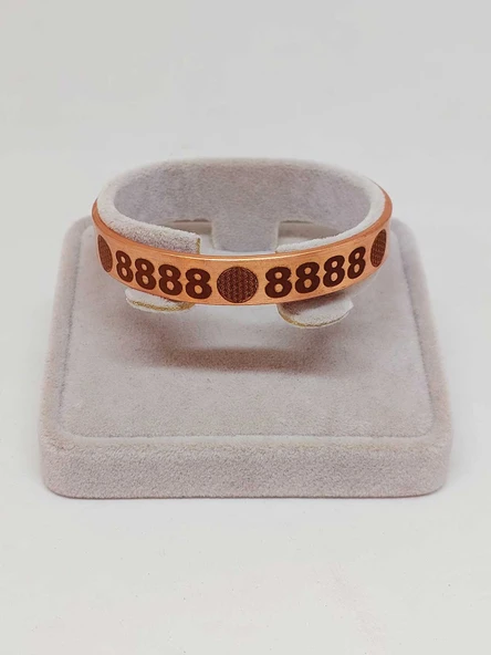 Yaşam Çiçeği Sembollü Sayı Sekanslı Bakır Bileklik (55688) - Resim 2